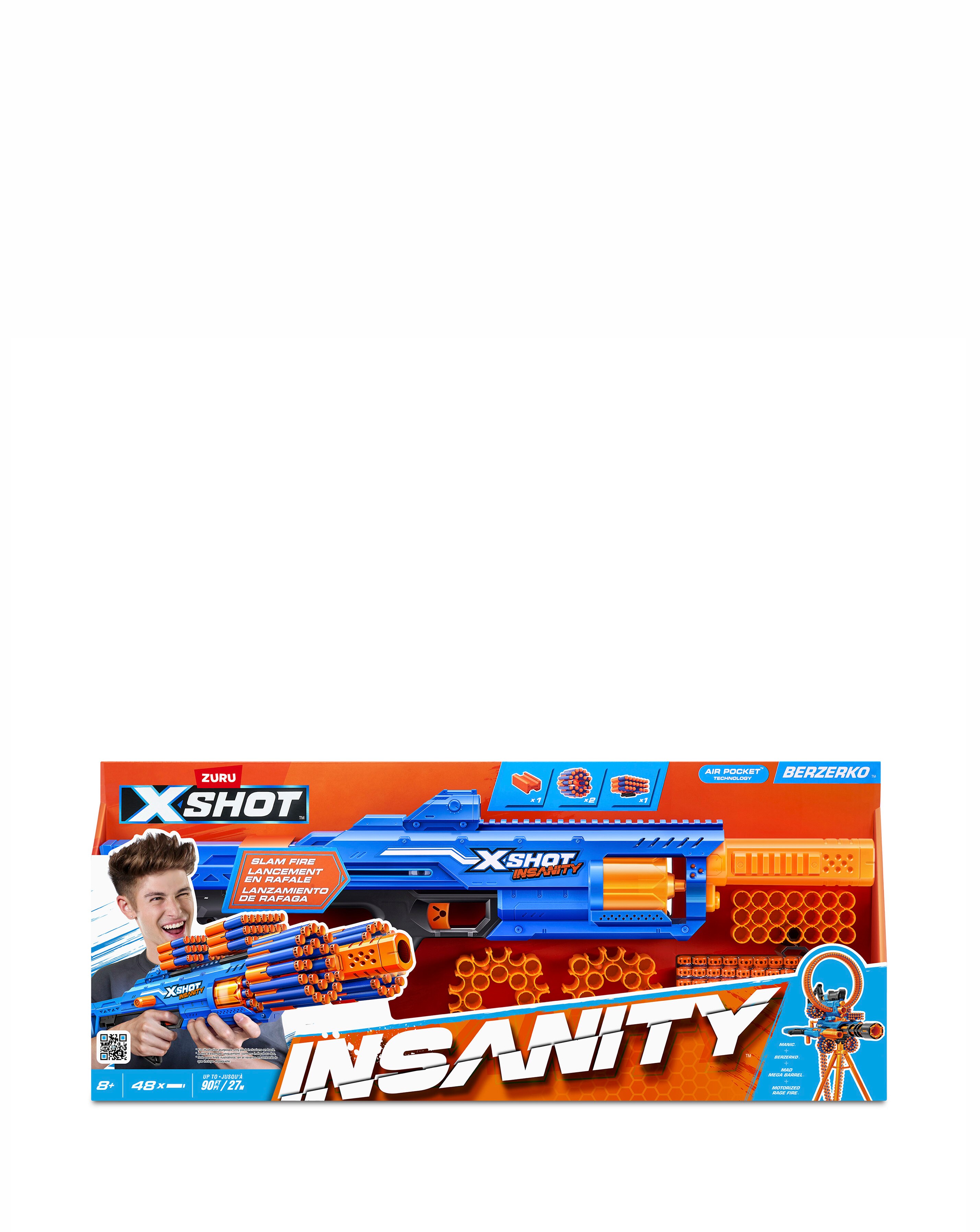 X Shot Insanity-Berzerko 8-Shot Blaster with 48 darts | JD Williams