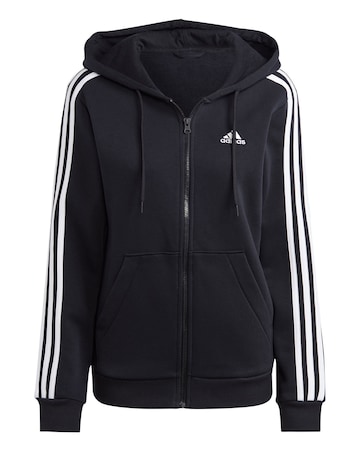 adidas 3 Stripes Fleece Full Zip Hoodie