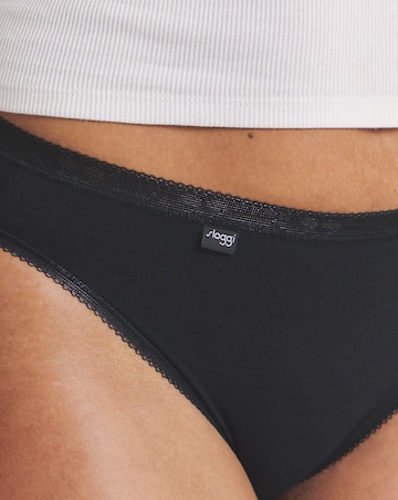Sloggi (3 Pack) Tai Hi Leg Cotton Knickers Black