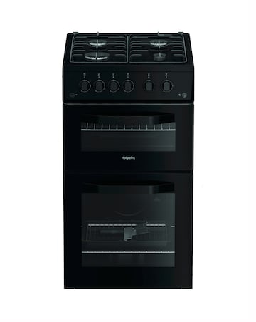 Hotpoint HTG5GCB 50cm Gas Twin Cooker - Black