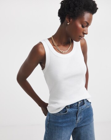 Pure Cotton White Racer Vest