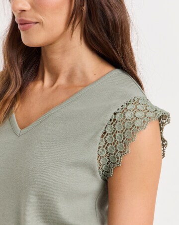 Pure Cotton Lace Insert Vest