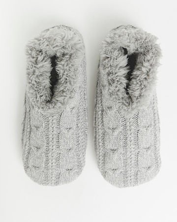 Pretty Secrets Thermal Cable Knit Fleece Lined Slipper Socks