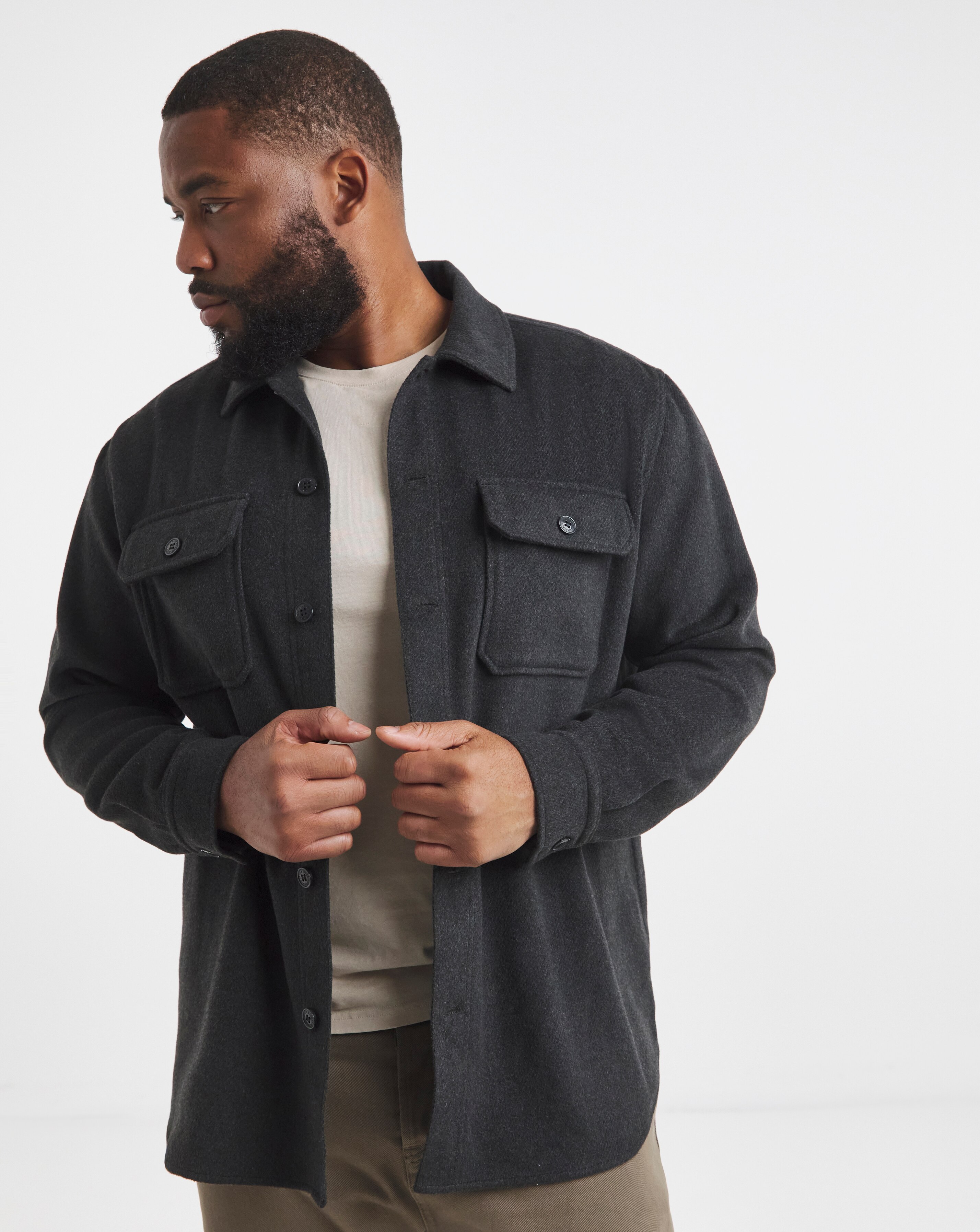 Jack & Jones Bradley Ollie Overshirt - Black | JD Williams