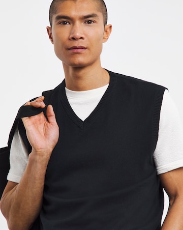 Black Cotton Knitted Sweater