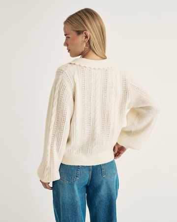 Nobody's Child Knitted Collar and Pointelle Jumper