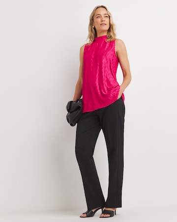 Pink Halter Neck Pleated Top