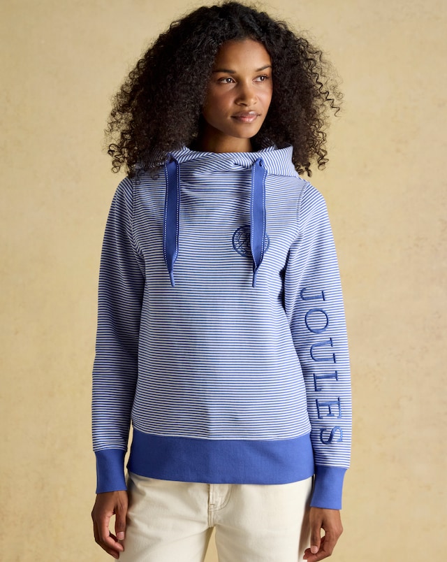 Joules Rushton Striped Cowl Neck Hoodie