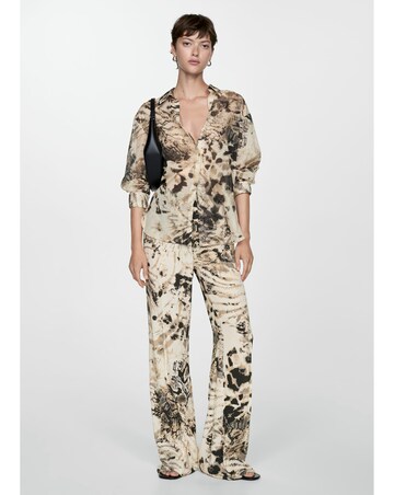 Mango Semi Sheer Animal Print Shirt