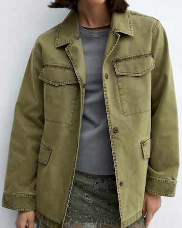 Mango Khaki Utility Caracas Overshirt