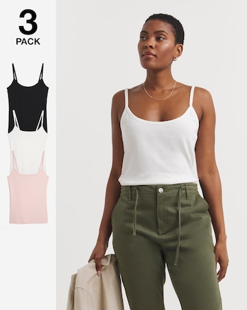 Ivory/Nude/Black 3 Pack Cami Vests