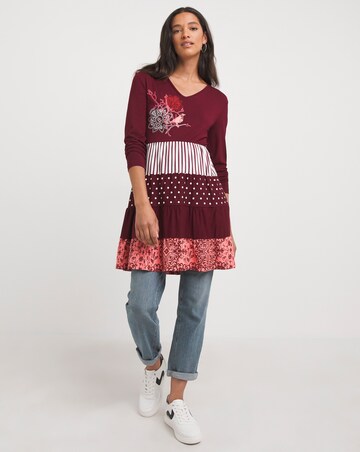 Joe Browns Long Sleeve Mixed Print Tiered Tunic