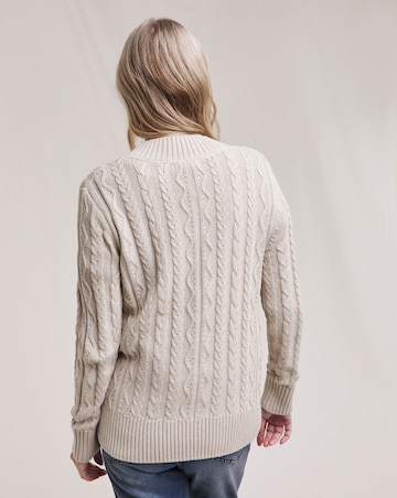 Julipa Cotton Cable Zip Up Cardigan