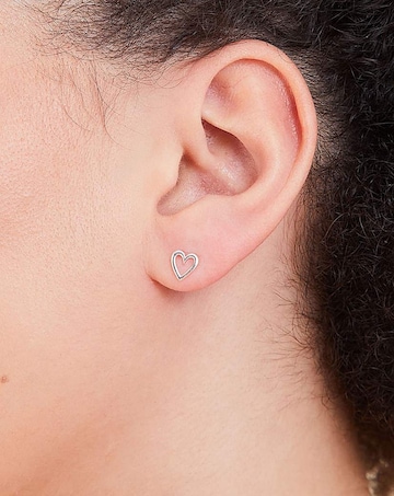 Accessorize Sterling Silver Heart Studs