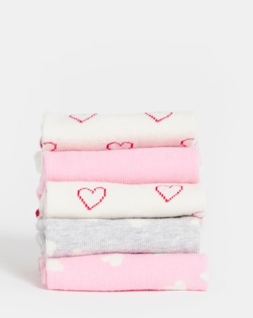 Pretty Secrets (5 Pair Pack) Ankle Socks (Wide Fit) Hearts