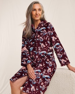 Julipa Fleece Button Through Midi Dressing Gown