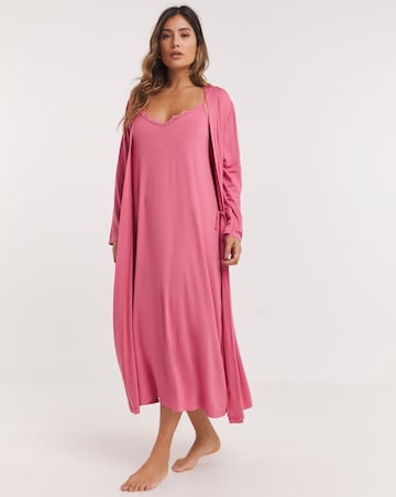 Pretty Secrets Cool Stretch Lace Midi Dressing Gown