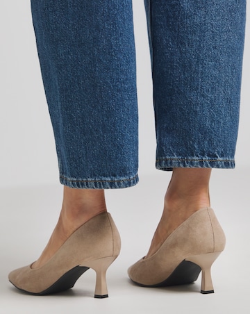 Heavenly Soles Connie Kitten Heel Pointed Court Shoe - Wide Fit (E)