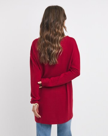 Chilli Soft Touch V-Neck Longline Top