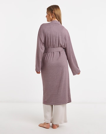 Pretty Secrets Soft Knit Stripe Dressing Gown Pink Multi