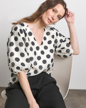 Joanna Hope Puff Sleeeve Blouse