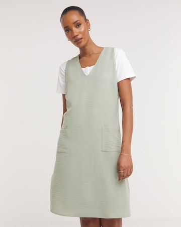 Textured Fabric Apron Dress