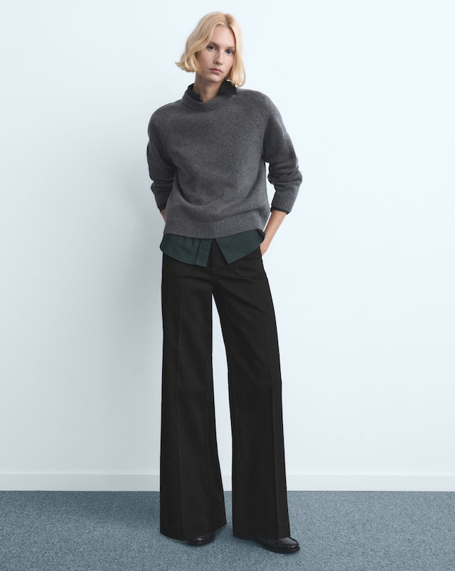 Mango High Waist Wide Leg Jean