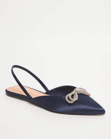 Nyla Flat Pointy Toe Satin Shoes Wide Fit