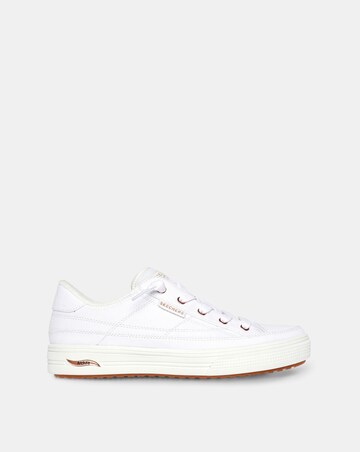 Skechers White Arch Fit Arcade Canvas Fashion Trainer-Standard Fit (D)