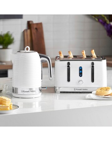 Russell Hobbs Inspire Kettle and Toaster Bundle White