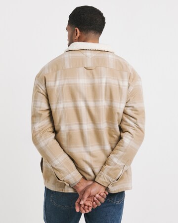 Tommy Jeans Check Teddy Mix Overshirt - Tan