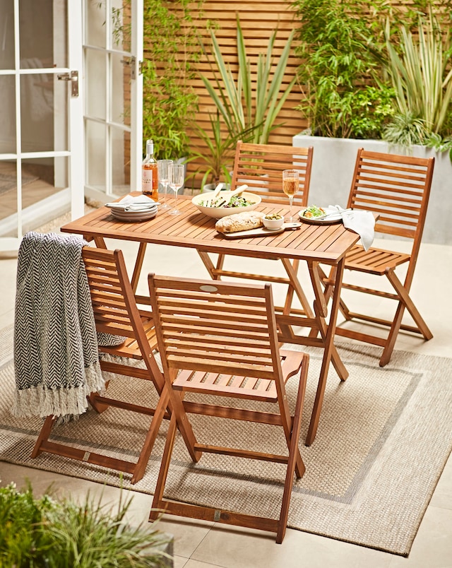 Charles Bentley Wooden 5pc Garden Furniture Set