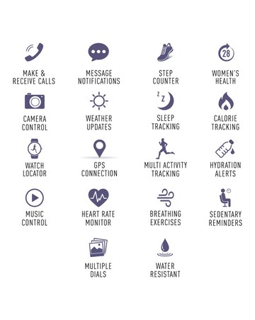 Reflex Active Series 50 Silicone Calling Strap Watch Set - Black