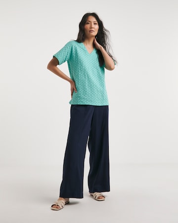 Julipa Pure Cotton Broderie V-Neck T-Shirt