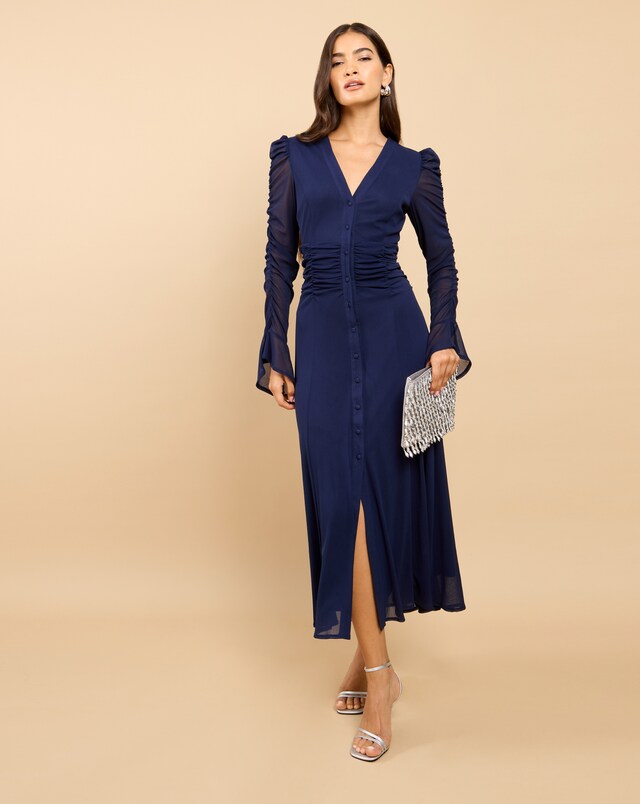 sachin and babi light blue dress Long Sleeve Wedding Dresses main image 1