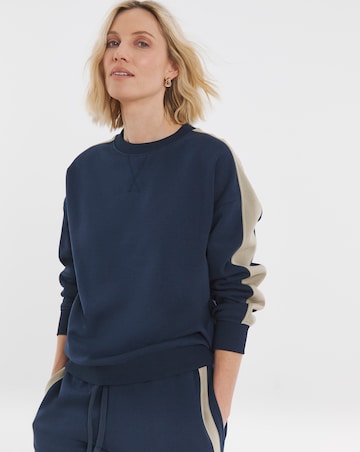 Navy Side Stripe Sweatshirt