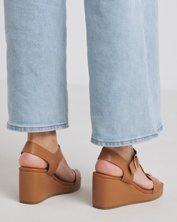 Emilia Two Part Wedged Sandal - Wide Fit (E)