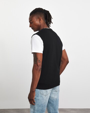 Black Knitted Cotton Sweater Vest