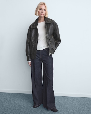 Mango High-Waisted Wide Leg Jean