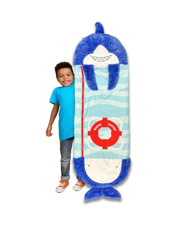 Happy Nappers Blue Shark Plush Sleeping Bag