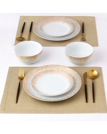 Waterside Gold Sparkle 12 Piece Dinner Set