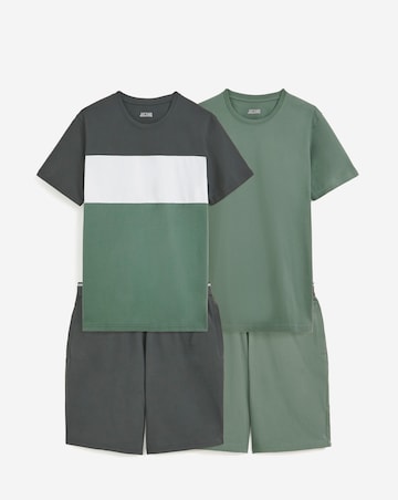 Pack Of Two Cut and Sew Tee and Shorts Set