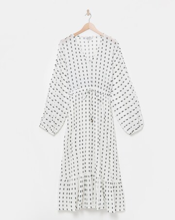 Cotton Dobby Balloon Sleeve Maxi Dress