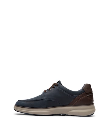 Clarks Mullan Moc Shoes Wide Fit - Navy