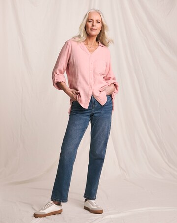 Julipa Longline Pure Cotton Textured Shirt