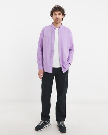 Long Sleeve Lilac Oxford Shirt Regular