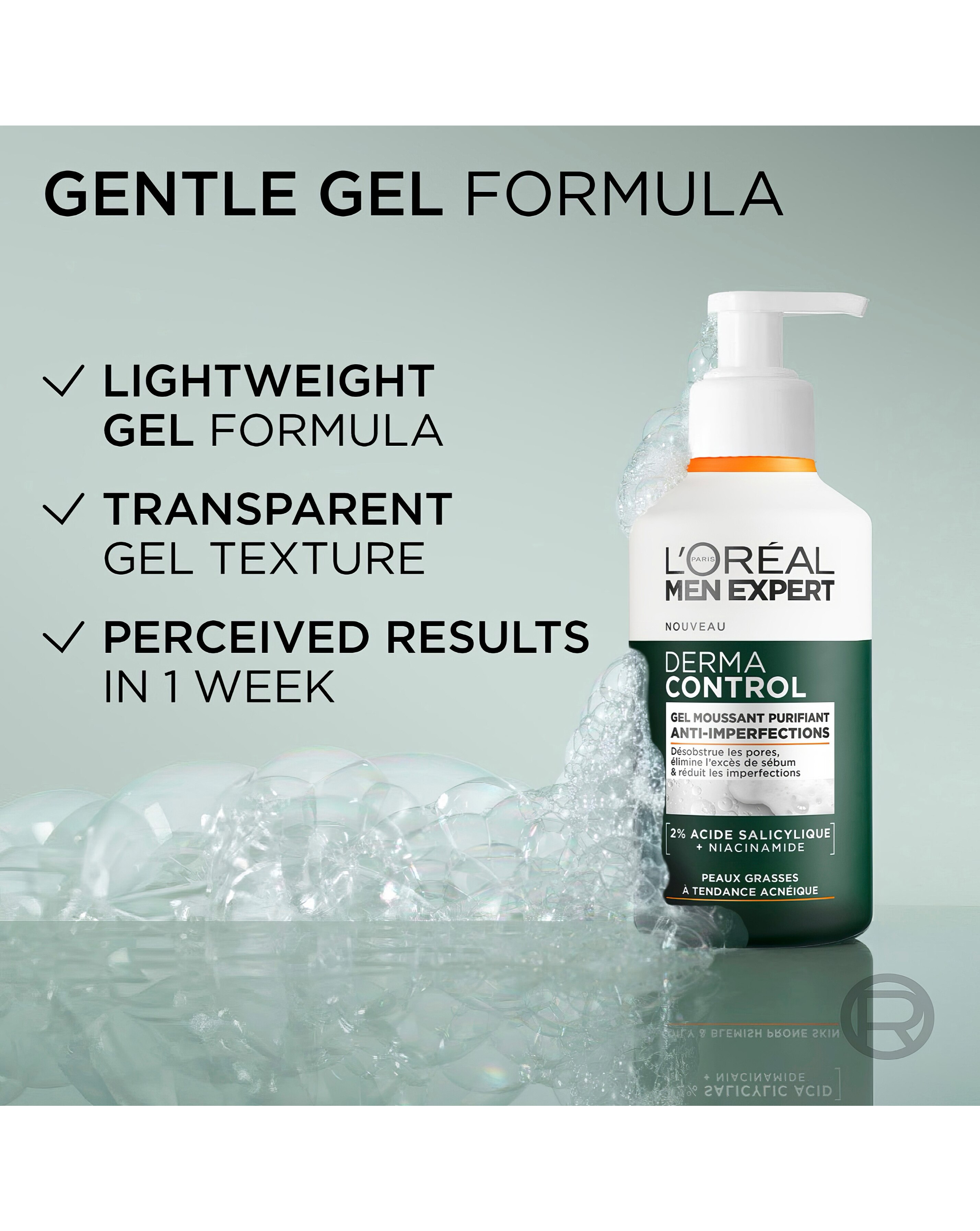 L'Oreal Men Expert Derma Control Purifying Cleansing Gel | JD Williams