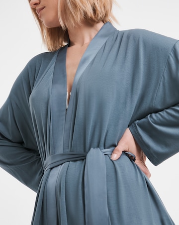 Cool Stretch Satin Midi Dressing Gown