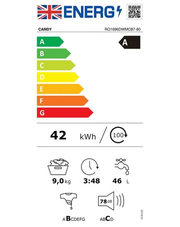 Candy RapidO 9kg 1600rpm Washing Machine Black