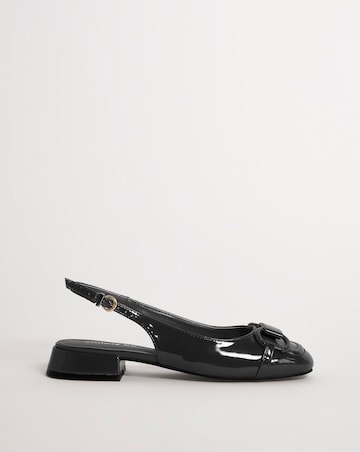 Everly Snaffle Trim Slingback Shoes - Wide Fit (E)